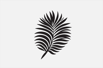 A palm leaves logo style silhouette.