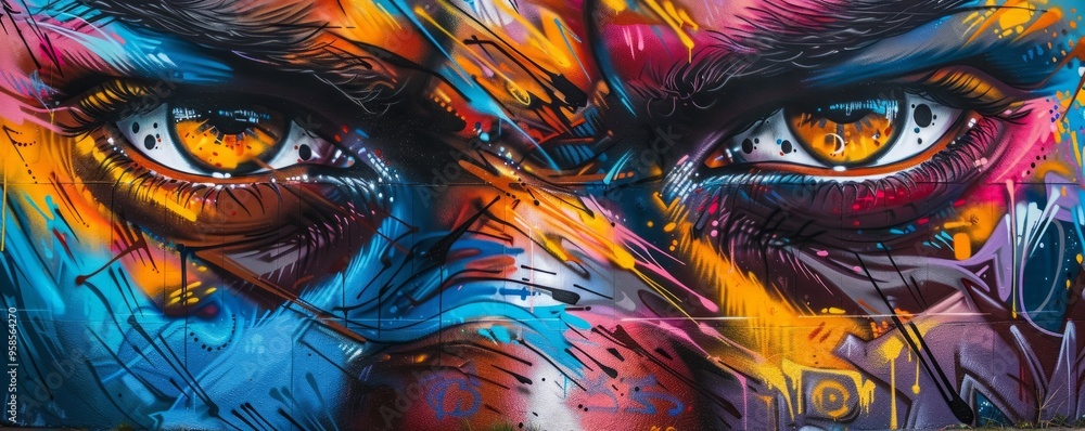 Wall mural graffiti masterpiece paying homage to street culture, 4k hyperrealistic photo