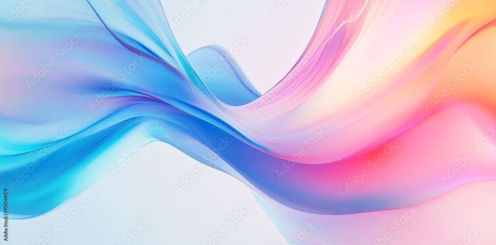 Poster A shiny shape 3D render with thin film interference on an abstract background. Eps10, modern.