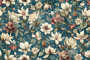 flower watercolor seamless pattern background