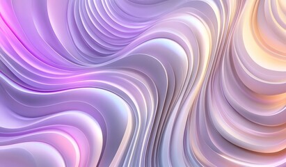Obraz premium An abstract art sculpture in 3D of an alien flower with a spherical curve, wavy round smooth and soft biological lines formed in grey matte ceramic with neon green and purple glow lines.
