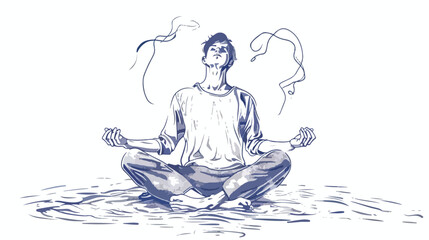 Young Man Representing Soul Balance and Meditation