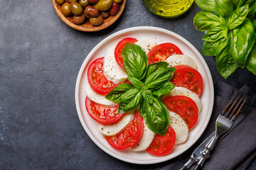 A vibrant and appetizing display of Caprese antipasti