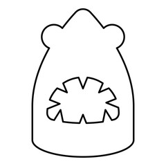 Shark head contour outline line icon black color vector illustration image thin flat style