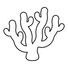 Coral contour outline line icon black color vector illustration image thin flat style