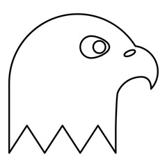 Eagle's head bald of prey contour outline line icon black color vector illustration image thin flat style