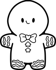 Christmas line drawing cute cartoon elements hand drawn