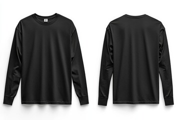 Black long sleeve tshirt mockup isolated created with Generative AI