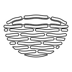 Bird's nest bird contour outline line icon black color vector illustration image thin flat style