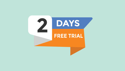 2 days free trial Countdown number banner templates. time icon. Vector Illustration 
