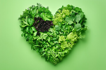 heart of lettuce leaves greens and fresh salad , concept of diet, healthy food and self-care and medicine