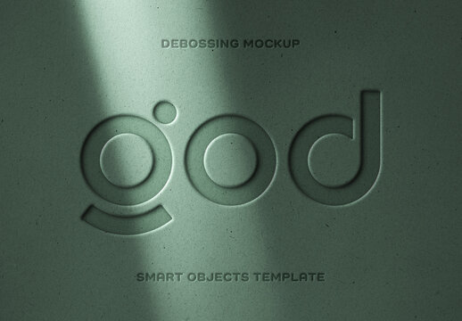 Green Debossing Logo Mockup