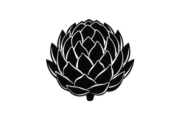 Artichoke silhouette vector illustration isolated in white background