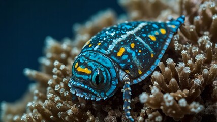 The dark ocean depths reveal a fish with an ethereal glow, showcasing its unique and graceful features