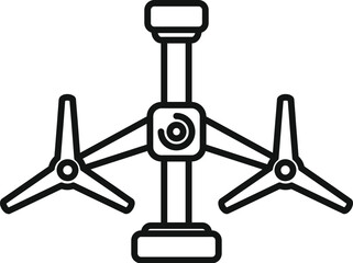Simple wind turbine generating clean energy, symbolizing sustainability and renewable resources