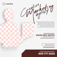 Creative marketing agency live webinar and promotion post template