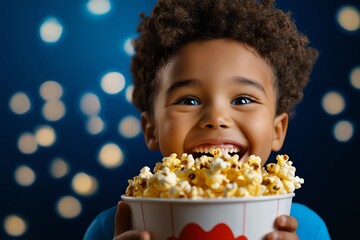 Naklejka premium Family time, movie nights, popcorn bowls make the simplest moments special and memorable