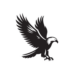 Striking Eagle Silhouette Vector Art Clean Design for Digital Media and Print Applications
