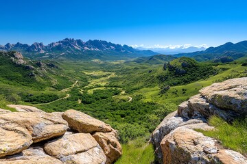 Fototapeta premium Mountain wilderness, hidden valleys, ancient trails hold secrets waiting to be discovered by the adventurous
