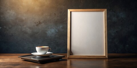 drinks, pricing, coffee shop,empty, offers, presentation, clean, design, A clean minimalist empty coffee shop menu board mockup is showcased against a dark background with a slight tilt