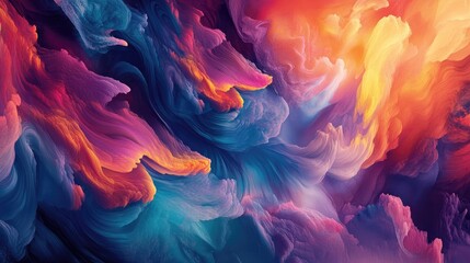 Abstract Colorful Swirls and Curves