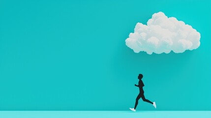 Obraz premium Person running towards the horizon, symbolizing the excitement of new beginnings