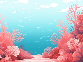 Seamless Coral illustration style background very large blank background area in Coral illustration 