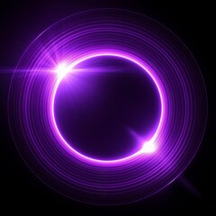 Obraz premium purple circle lens flare with black blank background