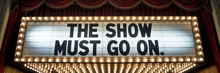 Theater Marquee: The Show Must Go On Signage