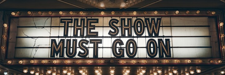 Obraz premium Theater Marquee: The Show Must Go On