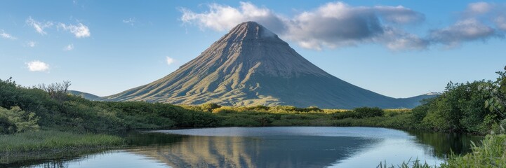 Obraz premium Majestic Mountain Reflection Over Tranquil Lake
