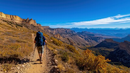 Fototapeta premium Hiking Through Majestic Mountain Scenery