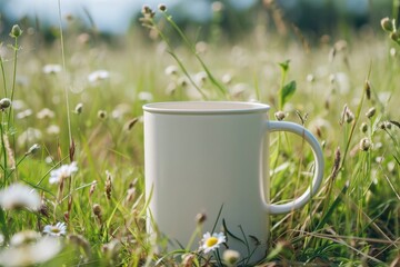 Obraz premium Camping mug flower nature wildflower.