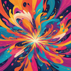 Fototapeta premium Colorful Splash: A Vibrant Paint Explosion