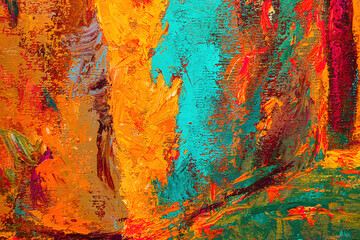 Colorful abstract oil painting art background. Texture of canvas and oil. Abstract background for...