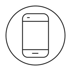 Mobile Line Icon. Contact Icon Editable Stroke Vector Illustration
