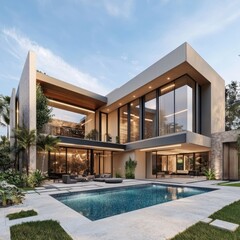 Fototapeta premium Real estate property with unique architectural design 