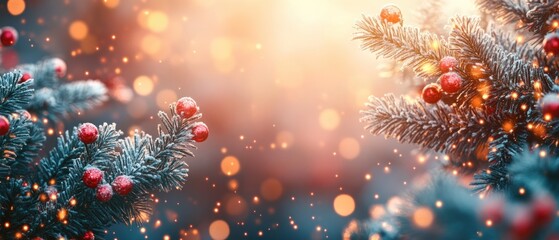 Naklejka premium Abstract Christmas background, subtle lighting, modern design and space for text.