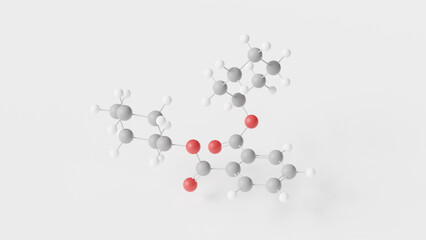 dicyclohexyl phthalate molecule 3d, molecular structure, ball and stick model, structural chemical formula phthalate ester