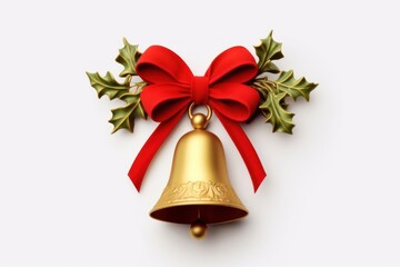 Christmas golden bell christmas ribbon red.