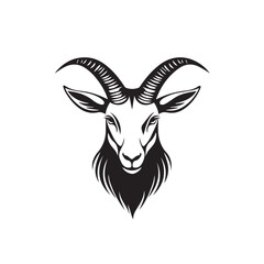 Goat in cartoon, doodle style . Image for t-shirt, web, mobile apps and ui. Isolated 2d vector illustration in logo, icon, sketch style, Eps 10, black and white. AI Generative