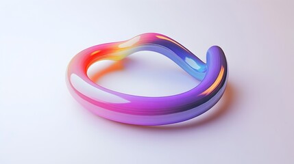Naklejka premium Vibrant Fluid Abstract Shapes in Pastel Rainbow Colors on a Minimalist Background