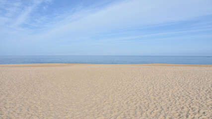 Pristine, Empty Beach in the Morning in Nazaré, Portugal - Sand in a Lighter Hue
