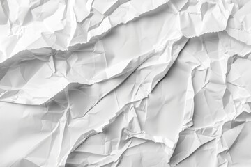 Obraz premium Crumpled white paper texture with folds and creases. Background and design concept.