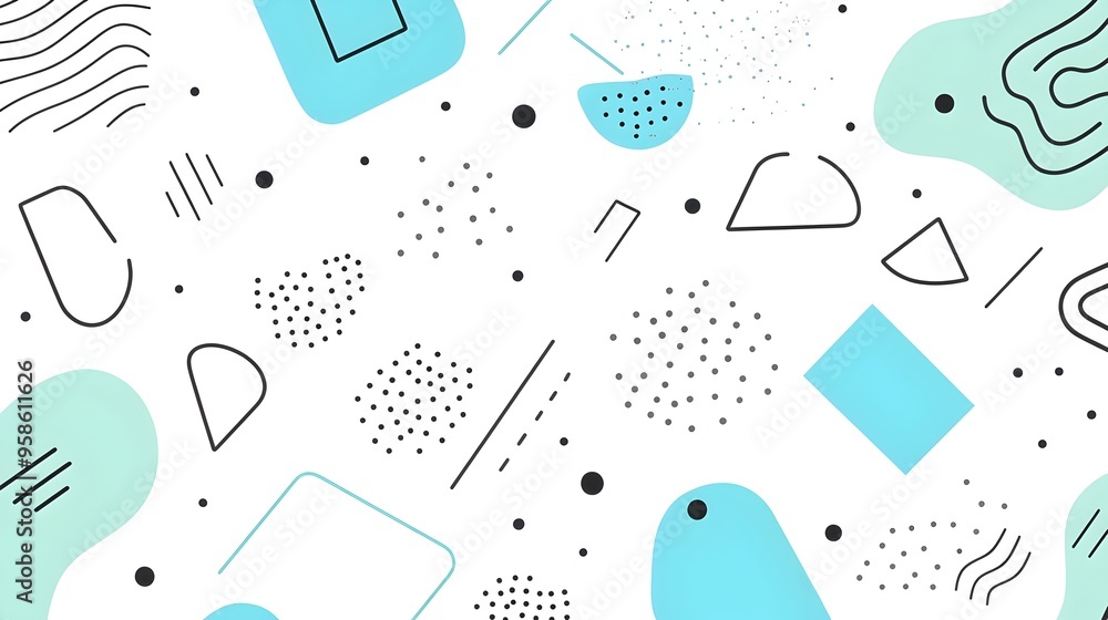 Poster vibrant minimalist geometric shapes and patterns abstract design