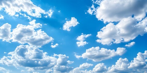 White clouds against a blue sky background