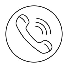Phone Speaker Line Icon. Contact Icon Editable Stroke Vector Illustration