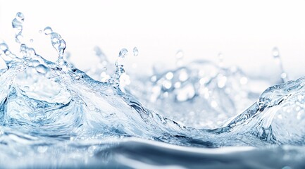 Crisp and Clear Water Splash in Serene Blue Background