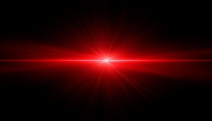 Obraz premium horizontal red lens flare on black background