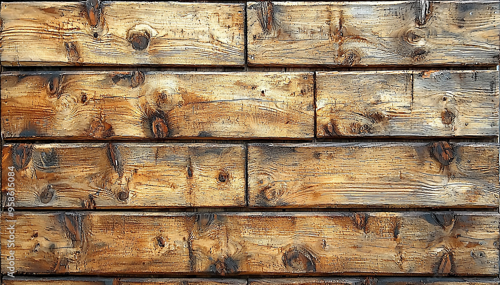 Poster old weathered plank wall with rustic timber pattern generated by ai